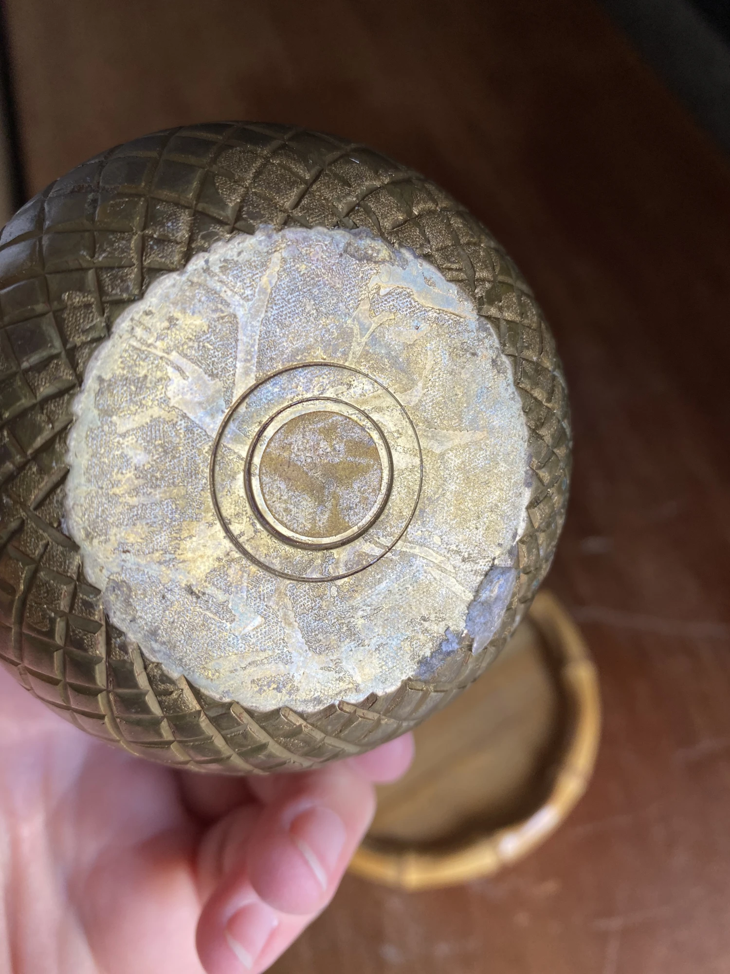 Chinoiserie Chic Brass Pineapple Trinket Box On Bamboo Plateau 8 Chinoiserie Chic Brass Pineapple Trinket Box On Bamboo Plateau - Image 8