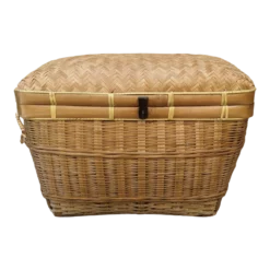 Chinoiserie Coastal Boho Chic Lidded Basket -Chairish Shop chinoiserie coastal boho chic lidded basket 2449