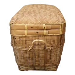 Chinoiserie Coastal Boho Chic Lidded Basket -Chairish Shop chinoiserie coastal boho chic lidded basket 9512