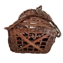 Circa 1920s Vintage American Woven Wicker Basket, Looped Handles -Chairish Shop circa 1920s vintage american woven wicker basket looped handles 3983