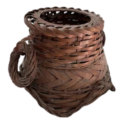 Circa 1920s Vintage American Woven Wicker Basket, Looped Handles