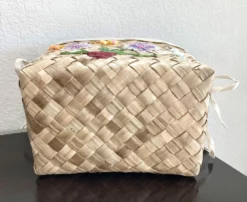 Circa 1980 Boho Chic Handwoven Coconut Leaf & Raffia Embroidered Basket 19 Circa 1980 Boho Chic Handwoven Coconut Leaf & Raffia Embroidered Basket -Chairish Shop circa 1980 boho chic handwoven coconut leaf and raffia embroidered basket 4739 scaled