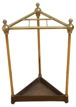 Corner Umbrella Stand In Brass, 1890s