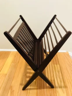 Danish Modern Magazine Stand In Dark Brown Beechwood, 1950s 16 Danish Modern Magazine Stand In Dark Brown Beechwood, 1950s -Chairish Shop danish modern magazine stand in dark brown beechwood 1950s 6696