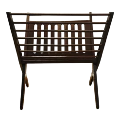 Danish Modern Magazine Stand In Dark Brown Beechwood, 1950s