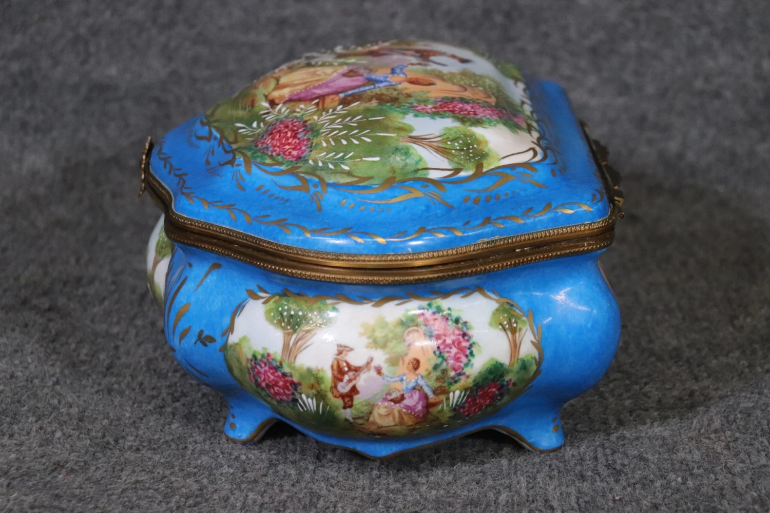 Decorative Beautifully Made Sevres Style Porcelain Jewelry Box 10 Decorative Beautifully Made Sevres Style Porcelain Jewelry Box - Image 10
