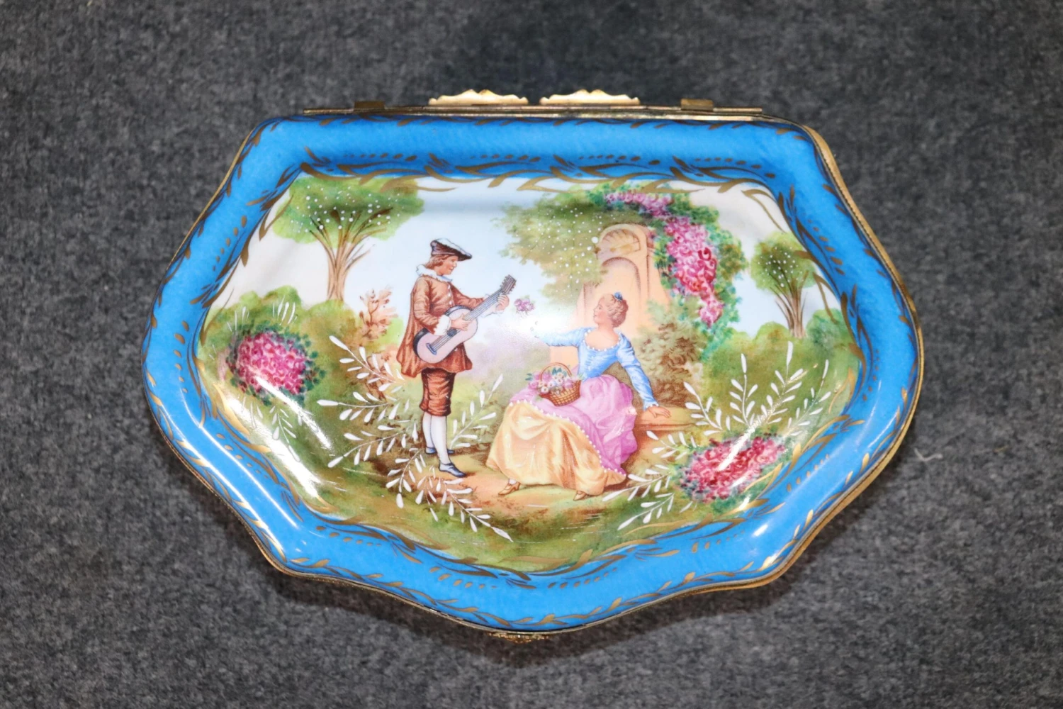 Decorative Beautifully Made Sevres Style Porcelain Jewelry Box 2 Decorative Beautifully Made Sevres Style Porcelain Jewelry Box - Image 2