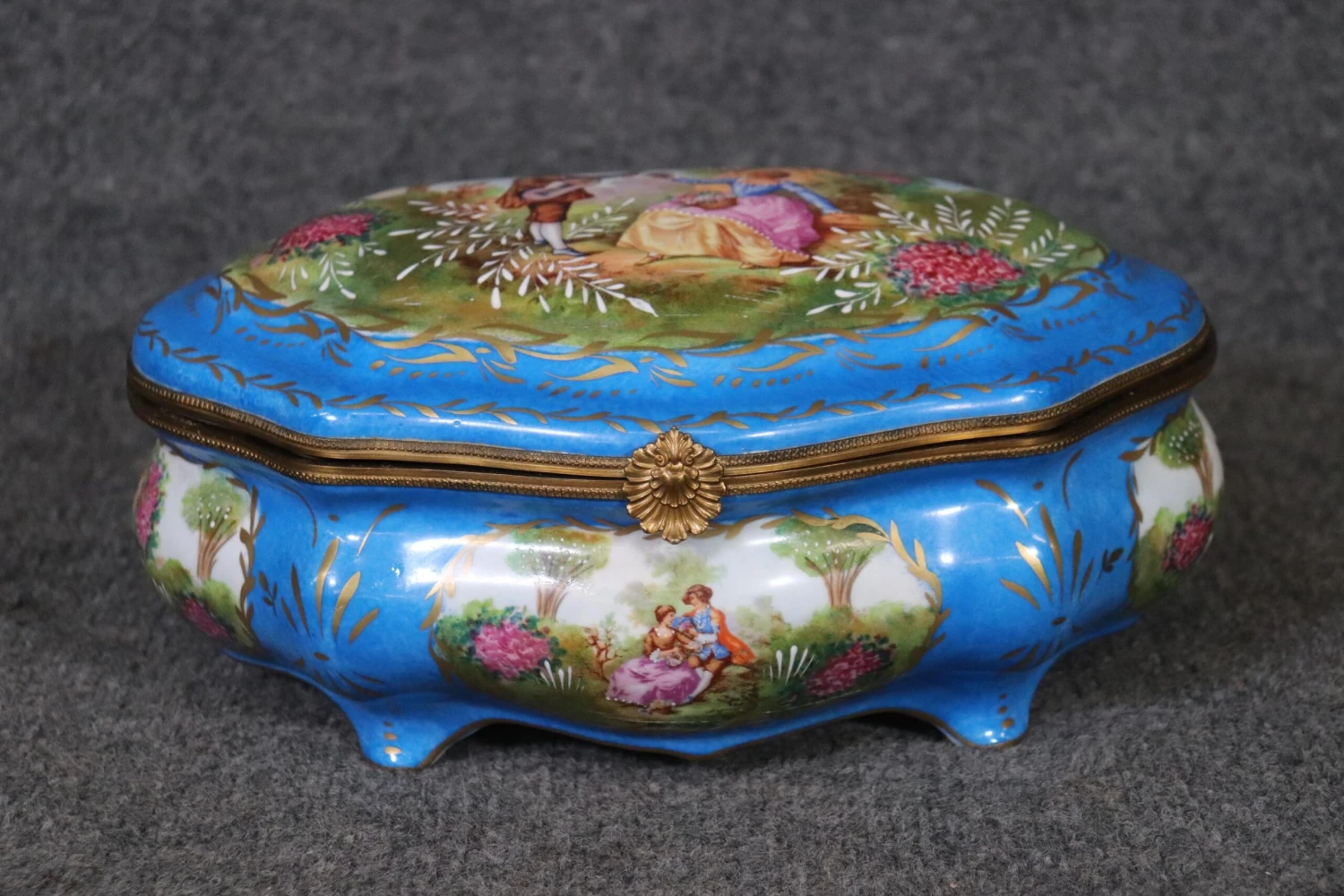 Decorative Beautifully Made Sevres Style Porcelain Jewelry Box 9 Decorative Beautifully Made Sevres Style Porcelain Jewelry Box - Image 9