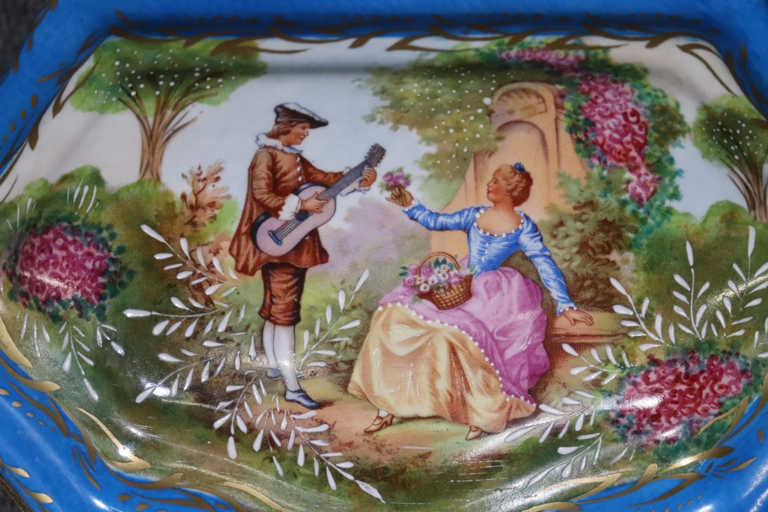 Decorative Beautifully Made Sevres Style Porcelain Jewelry Box 6 Decorative Beautifully Made Sevres Style Porcelain Jewelry Box - Image 6