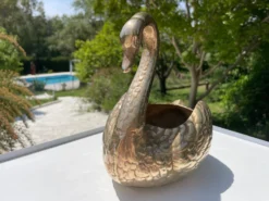 Decorative Swan-Shaped Brass Basket, Italy, 1970s -Chairish Shop decorative swan shaped brass basket italy 1970s 3642 scaled