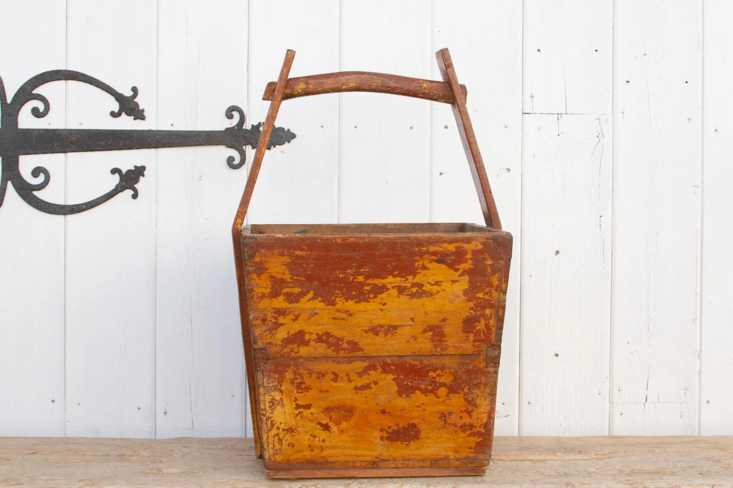 Distressed Wooden Harvest Basket 8 Distressed Wooden Harvest Basket - Image 8