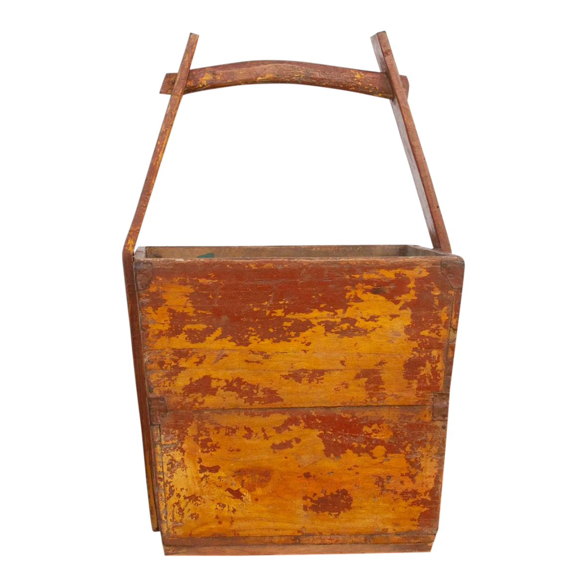 Distressed Wooden Harvest Basket 1 Distressed Wooden Harvest Basket
