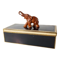 Early 20th Century Art Deco German White And Black Enamel Box