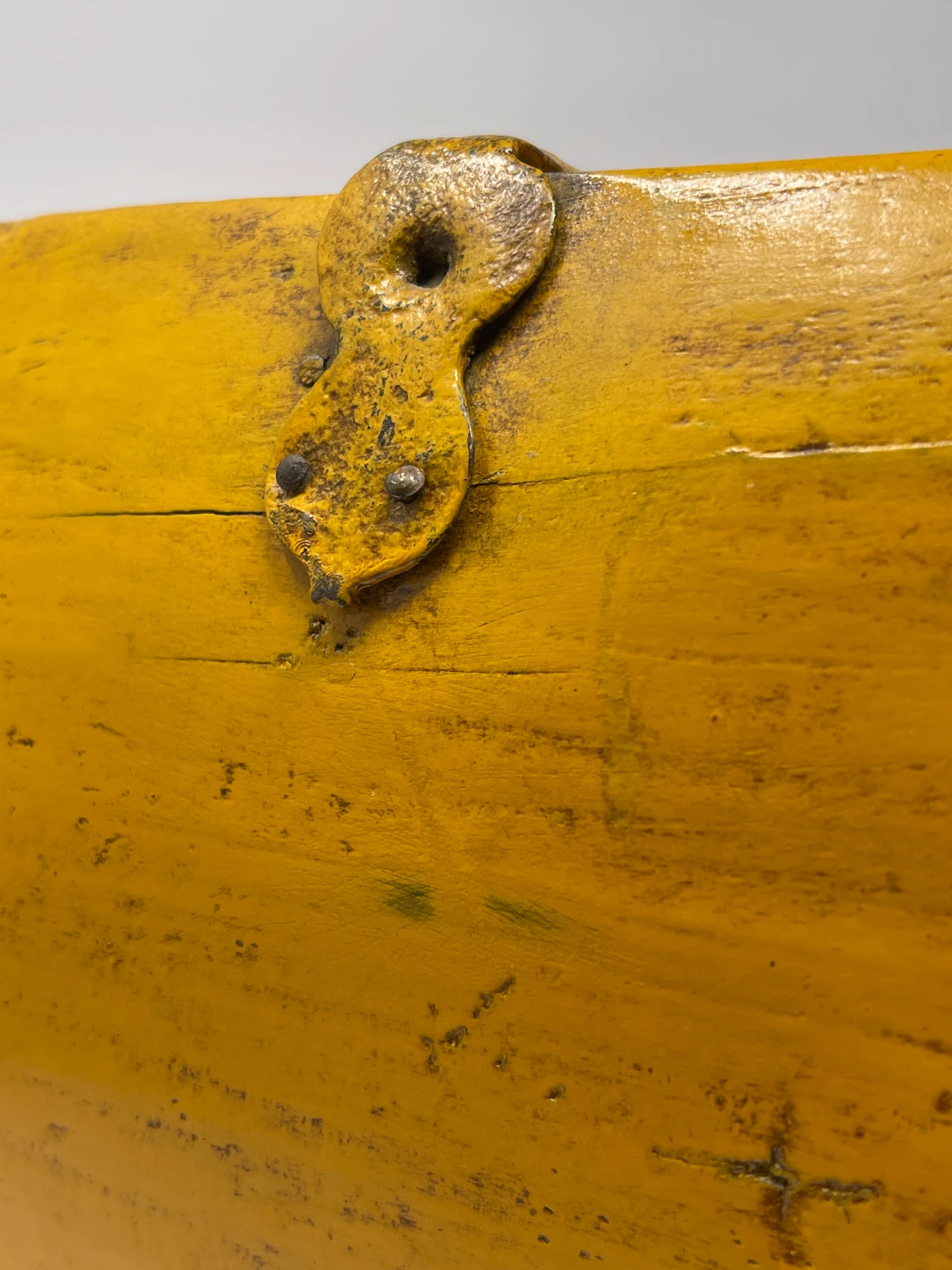 Early 20th Century Chinese Wooden Rice Grain Dou Basket, Yellow Lacquer 6 Early 20th Century Chinese Wooden Rice Grain Dou Basket, Yellow Lacquer - Image 6