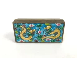Early 20th Century Vintage Chinese Double Dragon Celestial Flaming Pearl Enamel Brass Stamp Box -Chairish Shop early 20th century vintage chinese double dragon celestial flaming pearl enamel brass stamp box 2060