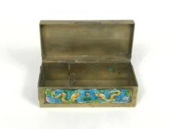 Early 20th Century Vintage Chinese Double Dragon Celestial Flaming Pearl Enamel Brass Stamp Box -Chairish Shop early 20th century vintage chinese double dragon celestial flaming pearl enamel brass stamp box 2672