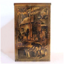 English Harvey Bros. & Tyler Tole Lithograph West Indies Canister Tea Tin -Chairish Shop english harvey bros and tyler tole lithograph west indies canister tea tin 9780