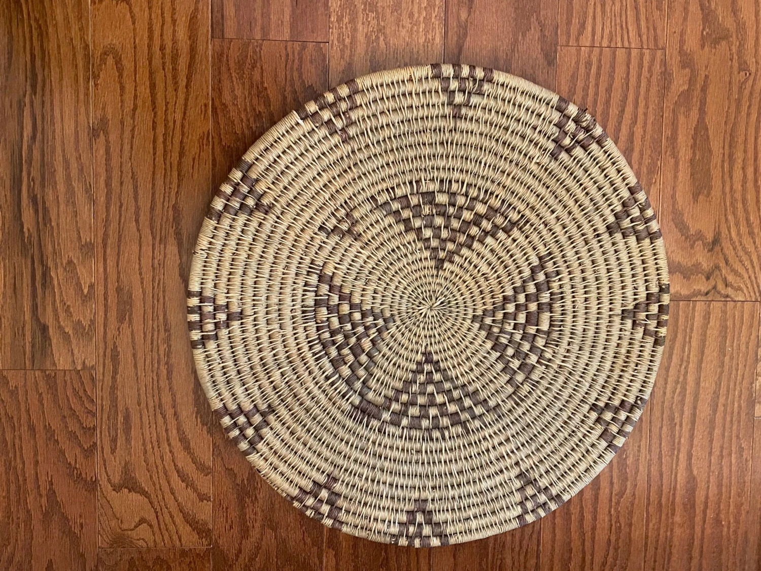 Extra Large Wide Handwoven In The Style Of Papago/Tohono O'Odham Tray 2 Extra Large Wide Handwoven In The Style Of Papago/Tohono O'Odham Tray - Image 2