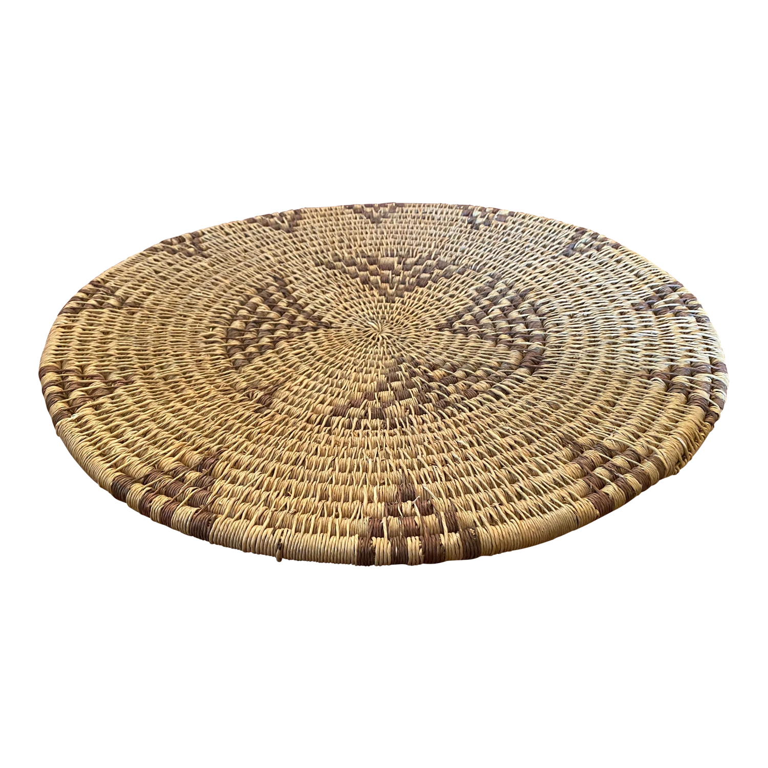 Extra Large Wide Handwoven In The Style Of Papago/Tohono O'Odham Tray 1 Extra Large Wide Handwoven In The Style Of Papago/Tohono O'Odham Tray
