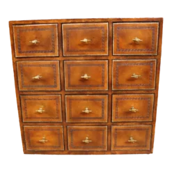 Florentine & Leather Clad Maitland-Smith Apothecary Chest