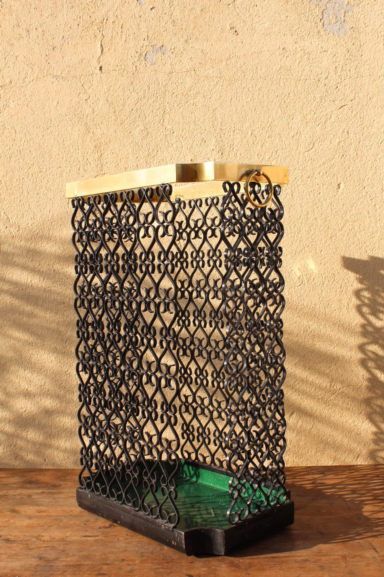 Forged Iron And Brass Iron Umbrella Stand, Italy, 1970s 4 Forged Iron And Brass Iron Umbrella Stand, Italy, 1970s - Image 4