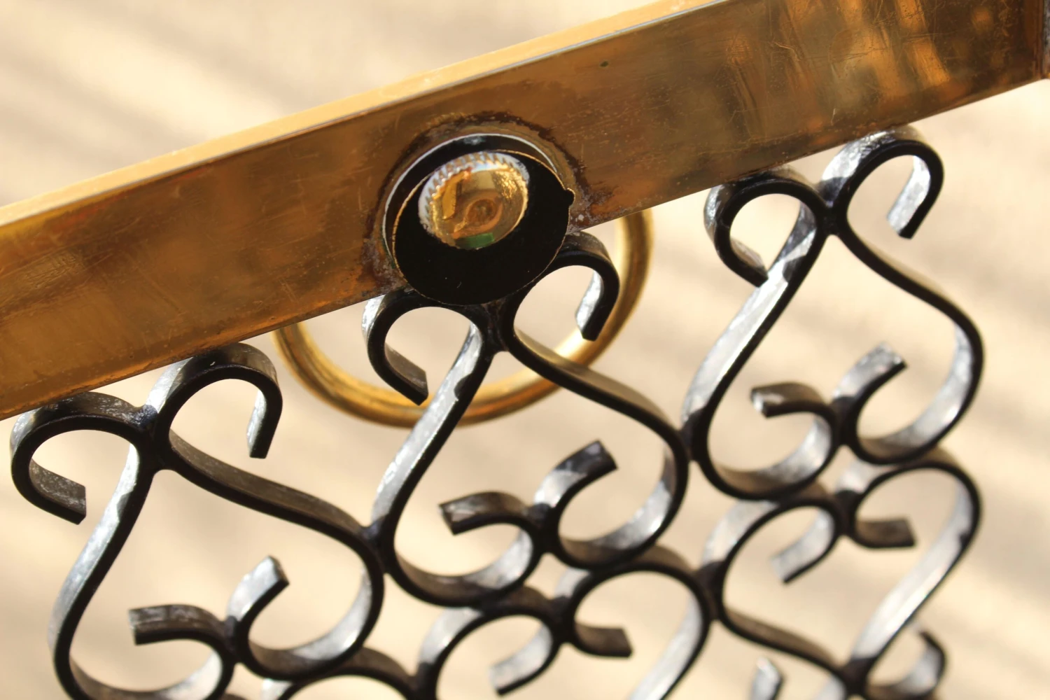 Forged Iron And Brass Iron Umbrella Stand, Italy, 1970s 10 Forged Iron And Brass Iron Umbrella Stand, Italy, 1970s - Image 10