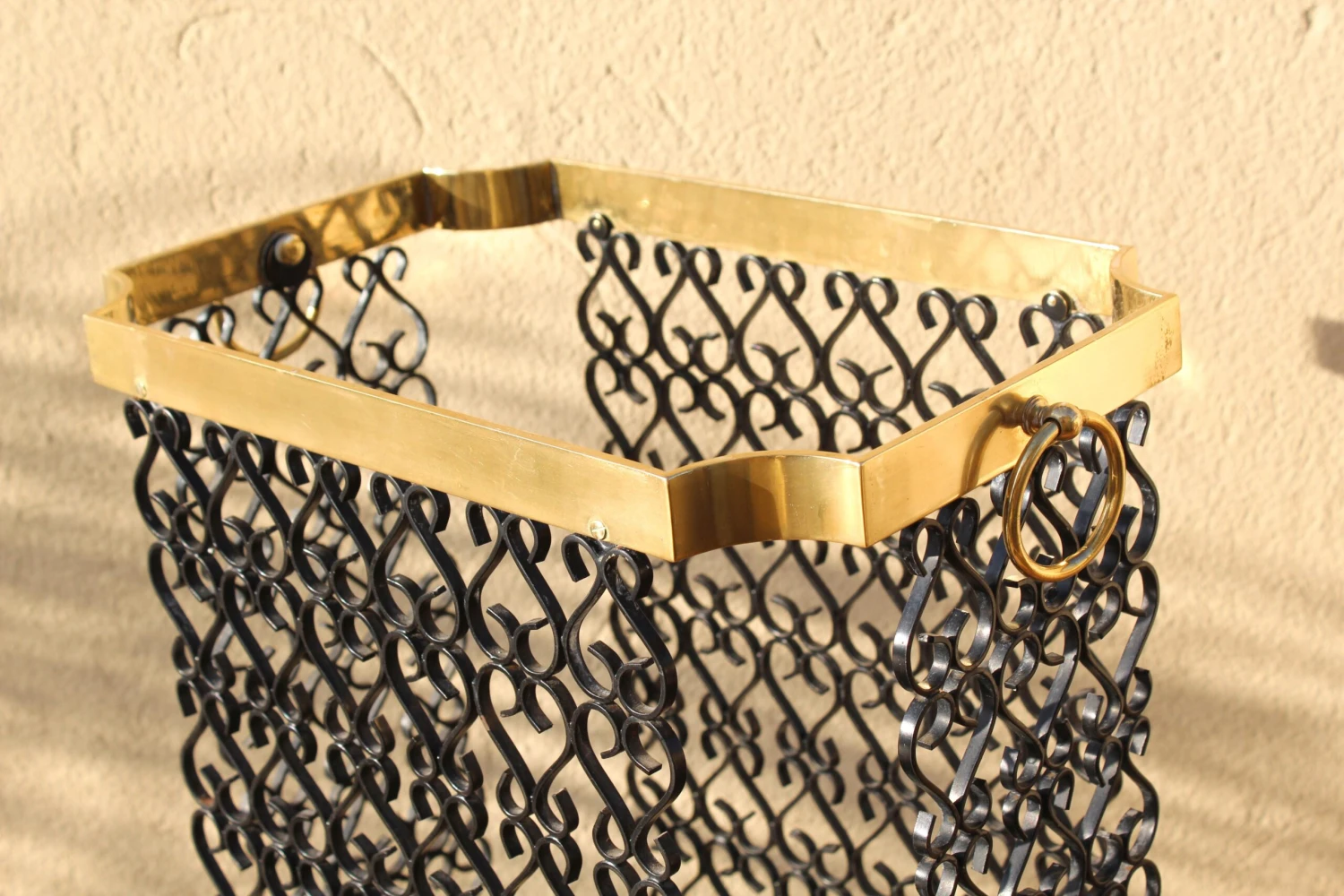 Forged Iron And Brass Iron Umbrella Stand, Italy, 1970s 9 Forged Iron And Brass Iron Umbrella Stand, Italy, 1970s - Image 9