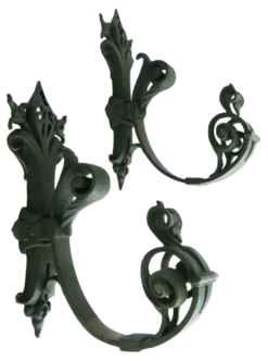 French Coat Hangers In Iron With Patina, 1890s, Set Of 2