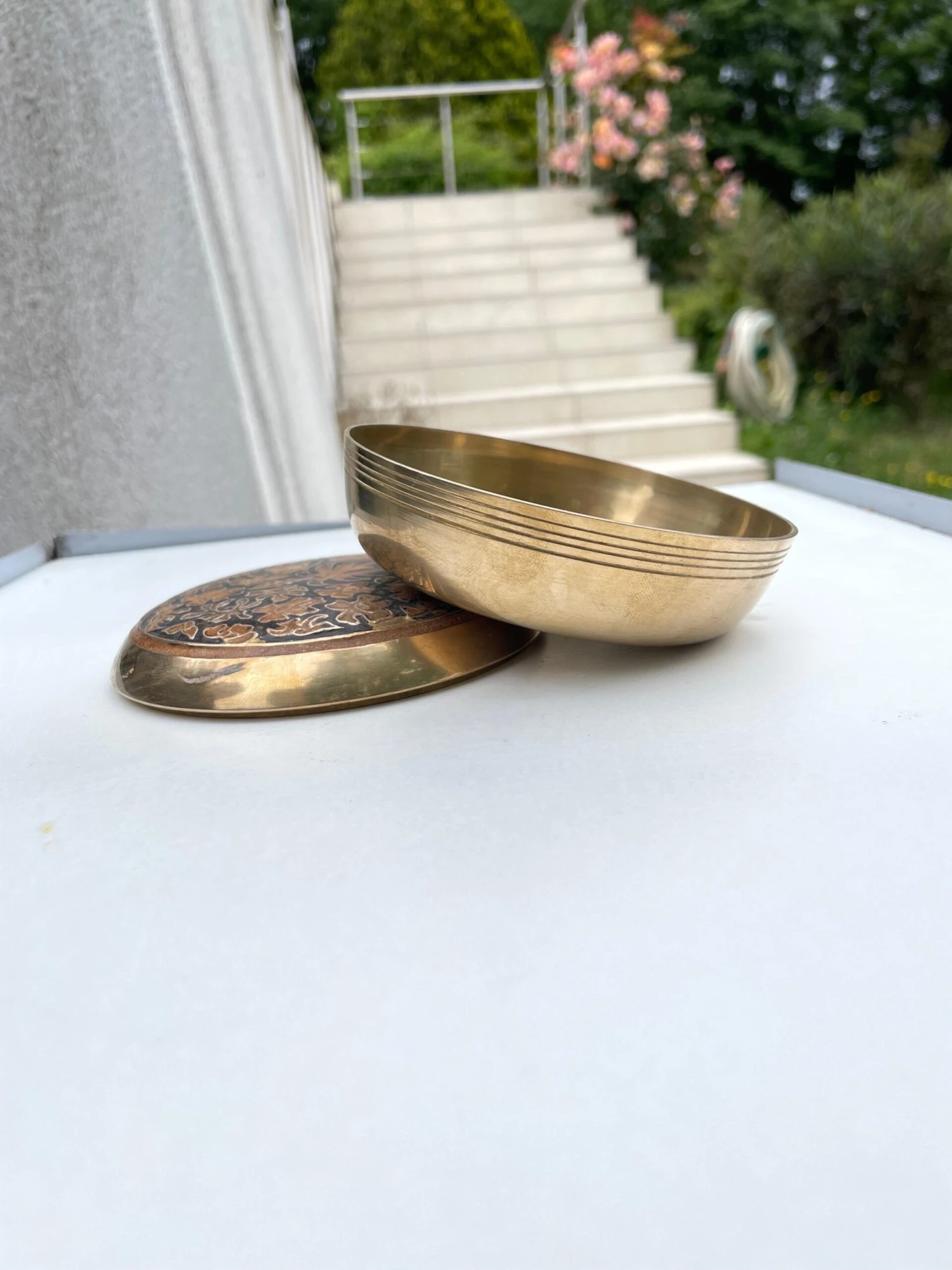 French Decorative Jewerly Box In Brass With Flower Pattern, 1970 5 French Decorative Jewerly Box In Brass With Flower Pattern, 1970 - Image 5