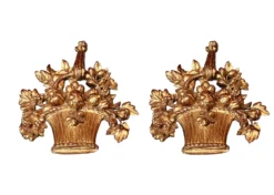 French Hanging Gilt Flower Baskets - A Pair -Chairish Shop french hanging gilt flower baskets a pair 3597