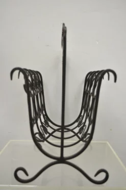 French Style Scrolling Wrought Iron Magazine Rack Stand With Heart -Chairish Shop french style scrolling wrought iron magazine rack stand with heart 5441