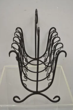 French Style Scrolling Wrought Iron Magazine Rack Stand With Heart -Chairish Shop french style scrolling wrought iron magazine rack stand with heart 9608