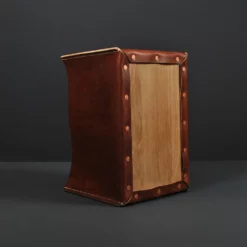 Hand-Crafted Brown Leather & Oak Box Magazine Holder From Sum Furniture -Chairish Shop hand crafted brown leather and oak box magazine holder from sum furniture 8219