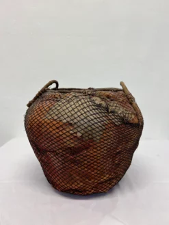 Handmade Natural Fiber And Leaf Basket Wrapped In Fish Net, 1970s 15 Handmade Natural Fiber And Leaf Basket Wrapped In Fish Net, 1970s -Chairish Shop handmade natural fiber and leaf basket wrapped in fish net 1970s 1684