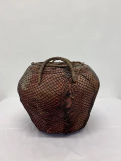 Handmade Natural Fiber And Leaf Basket Wrapped In Fish Net, 1970s 13 Handmade Natural Fiber And Leaf Basket Wrapped In Fish Net, 1970s -Chairish Shop handmade natural fiber and leaf basket wrapped in fish net 1970s 2160