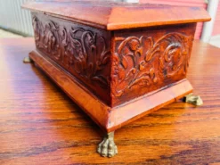Handsome Vintage Tooled Leather Neopclassical Dresser Box -Chairish Shop handsome vintage tooled leather neopclassical dresser box 0997 scaled