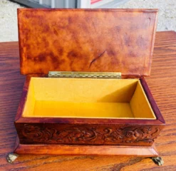 Handsome Vintage Tooled Leather Neopclassical Dresser Box -Chairish Shop handsome vintage tooled leather neopclassical dresser box 3850 scaled