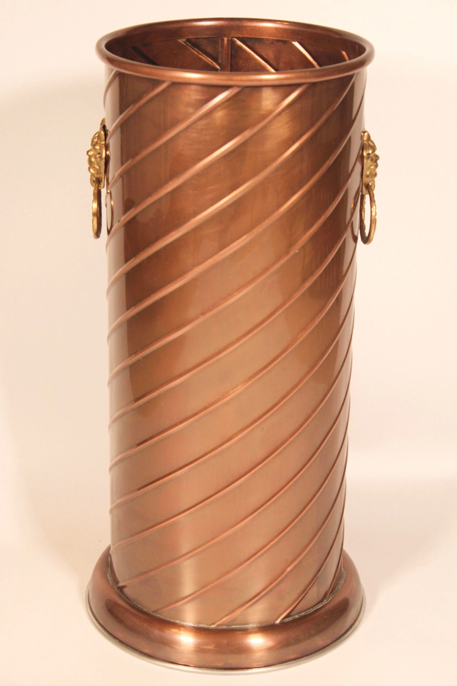 Hollywood Regency Brass And Copper Cane Holder / Umbrella Stand 2 Hollywood Regency Brass And Copper Cane Holder / Umbrella Stand - Image 2