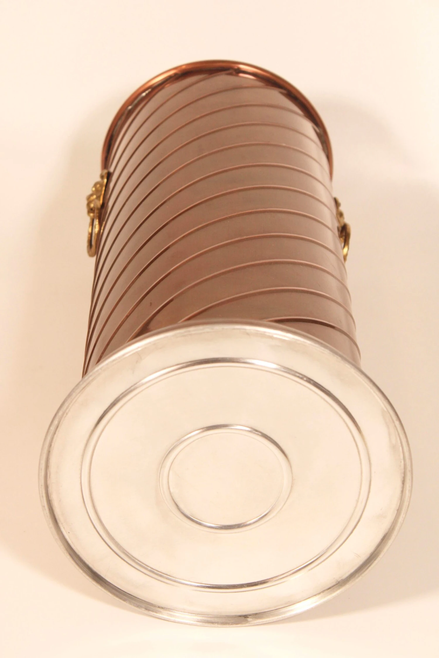 Hollywood Regency Brass And Copper Cane Holder / Umbrella Stand 7 Hollywood Regency Brass And Copper Cane Holder / Umbrella Stand - Image 7