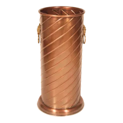 Hollywood Regency Brass And Copper Cane Holder / Umbrella Stand