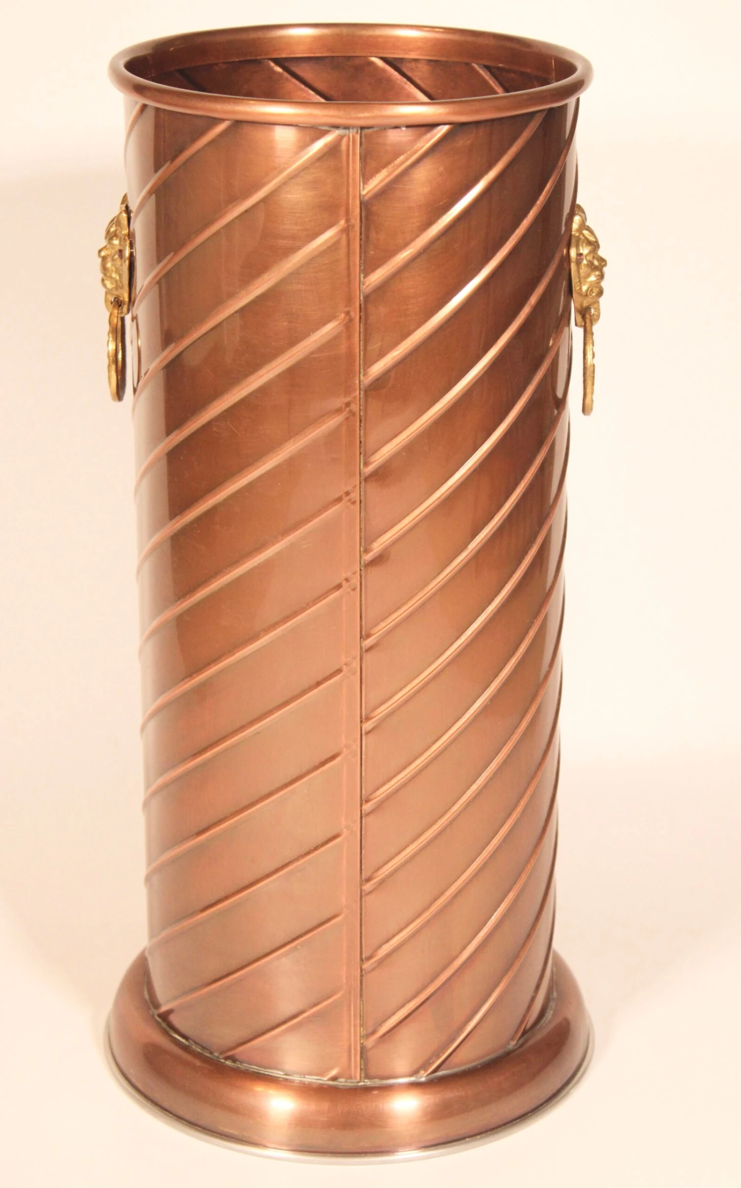 Hollywood Regency Brass And Copper Cane Holder / Umbrella Stand 4 Hollywood Regency Brass And Copper Cane Holder / Umbrella Stand - Image 4