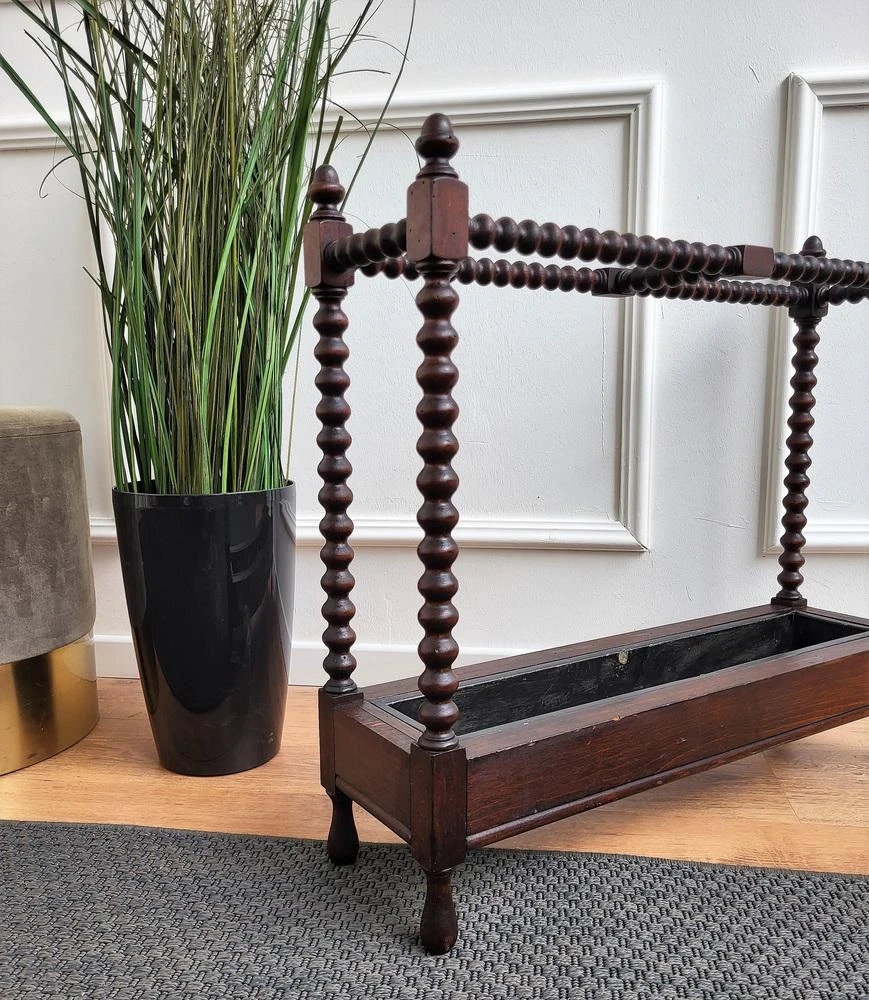 Italian Bobbin Turned Barley Twist Stick And Umbrella Stand, 1940s 6 Italian Bobbin Turned Barley Twist Stick And Umbrella Stand, 1940s - Image 6