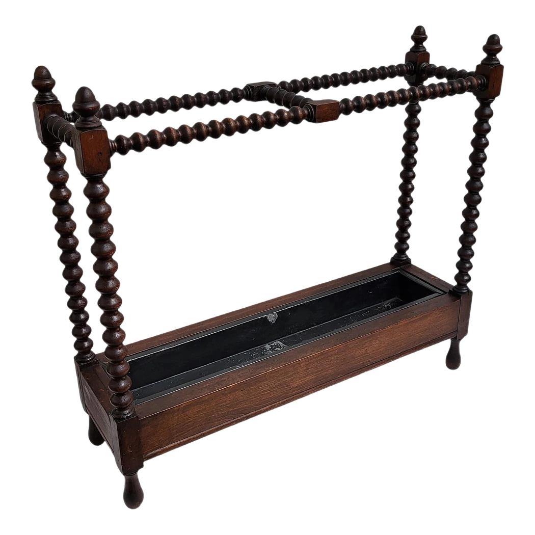 Italian Bobbin Turned Barley Twist Stick And Umbrella Stand, 1940s 1 Italian Bobbin Turned Barley Twist Stick And Umbrella Stand, 1940s