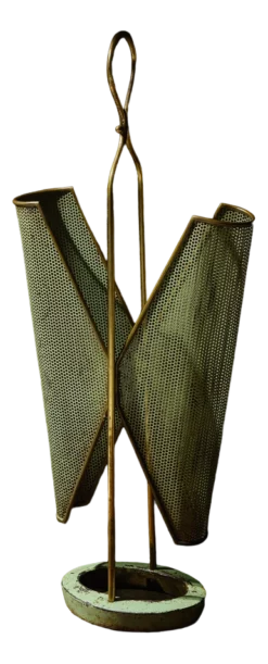 Italian Brass Umbrella Holder, 1950s