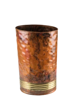 Italian Hand Hammered Copper & Brass Umbrella Stand