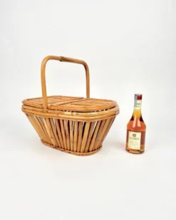 Italian Picnic Basket In Bamboo And Rattan, 1960s -Chairish Shop italian picnic basket in bamboo and rattan 1960s 7128