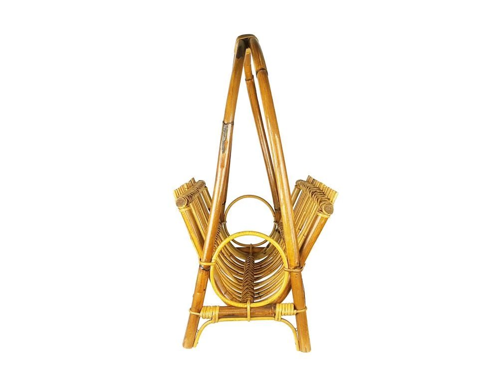 Italian Rattan & Rush Magazine Rack, 1960s 2 Italian Rattan & Rush Magazine Rack, 1960s - Image 2
