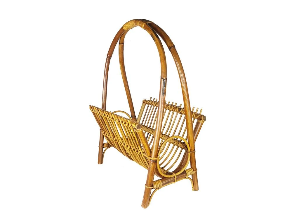 Italian Rattan & Rush Magazine Rack, 1960s 9 Italian Rattan & Rush Magazine Rack, 1960s - Image 9