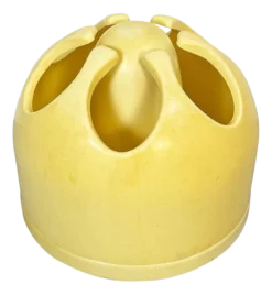 Italian Space Age Pistil Shape Light Yellow Plastic Umbrella Stand, 1970s