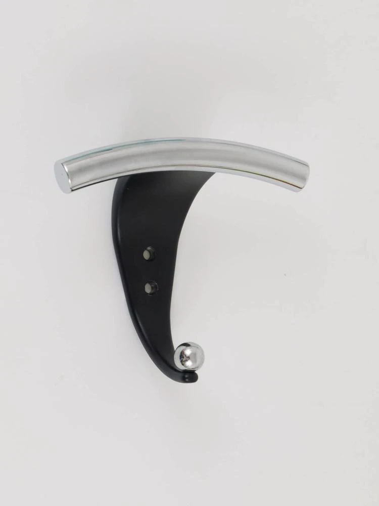 Italian Wall Coat Hook In Chrome And Black, 1980s 4 Italian Wall Coat Hook In Chrome And Black, 1980s - Image 4